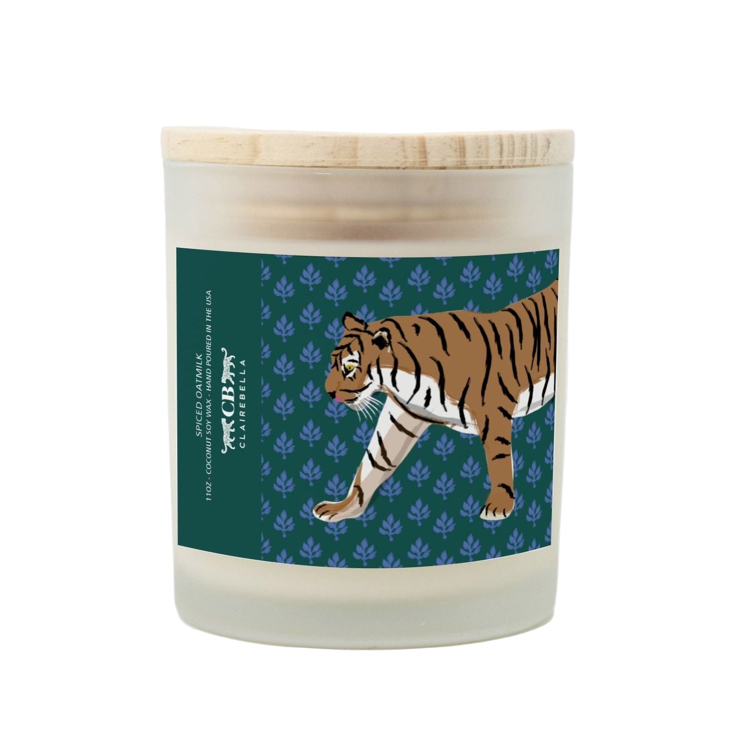 Glass Candle - Flora Tiger (Spiced Oatmilk)
