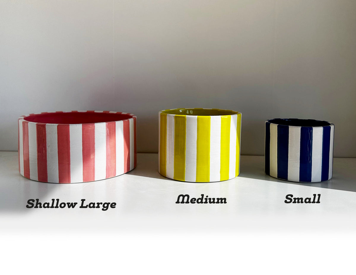 Big Top Stripes Handpoured Candle & Vase (Various Sizes & Colors)