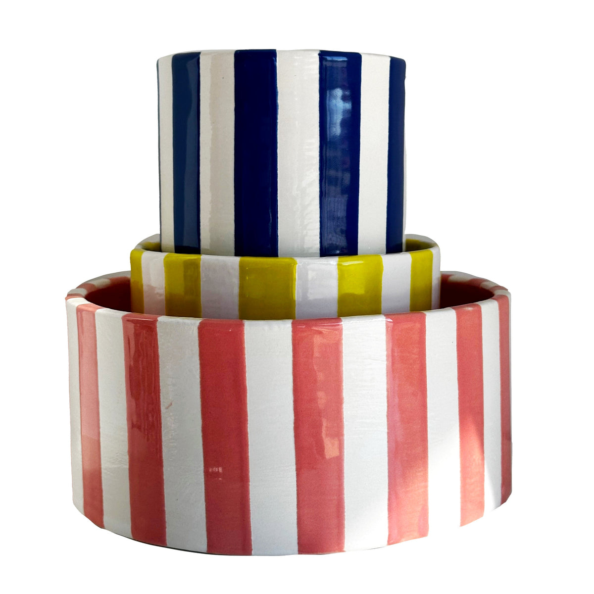 Big Top Stripes Handpoured Candle & Vase (Various Sizes & Colors)