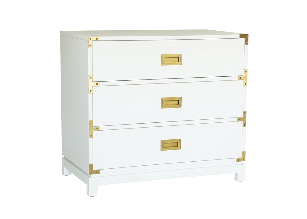 Small Carlyle Campaign Nightstand- White