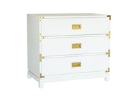 Small Carlyle Campaign Nightstand- White