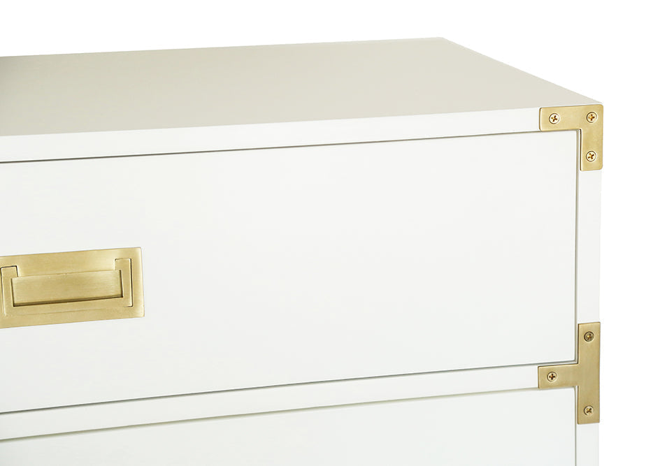 Small Carlyle Campaign Nightstand- White