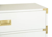 Small Carlyle Campaign Nightstand- White