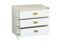 Small Carlyle Campaign Nightstand- White