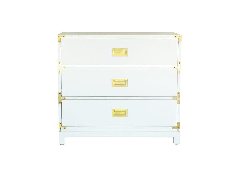 Small Carlyle Campaign Nightstand- White