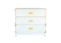 Small Carlyle Campaign Nightstand- White