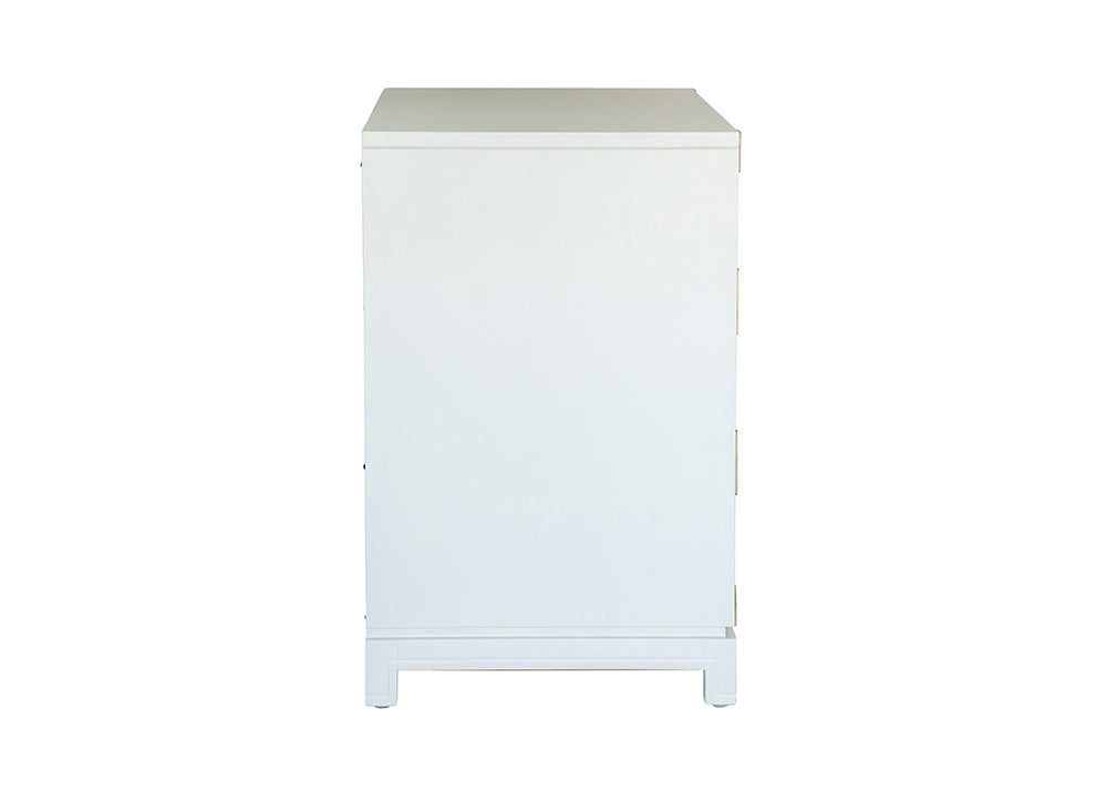 Small Carlyle Campaign Nightstand- White