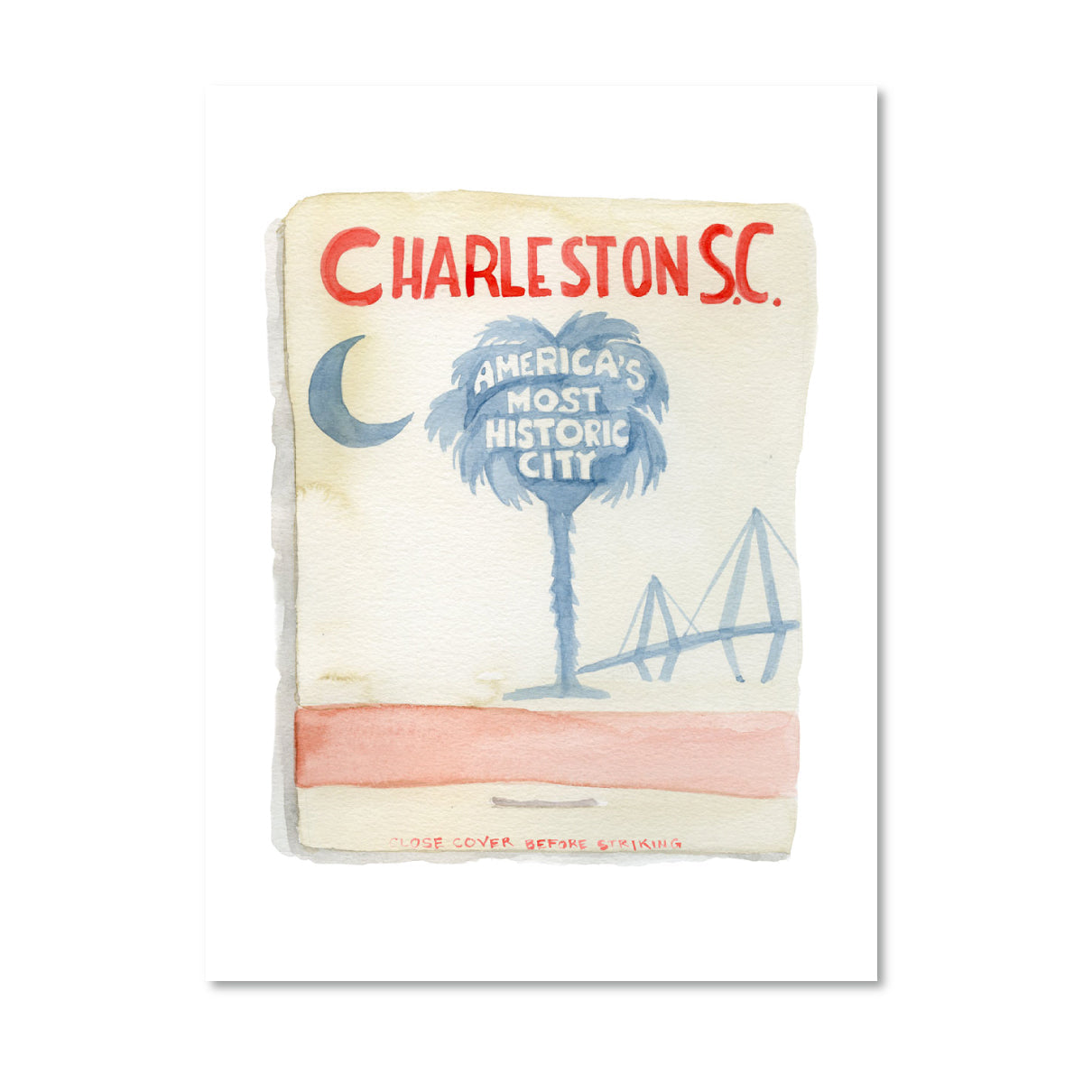 Charleston Matchbook Art Print