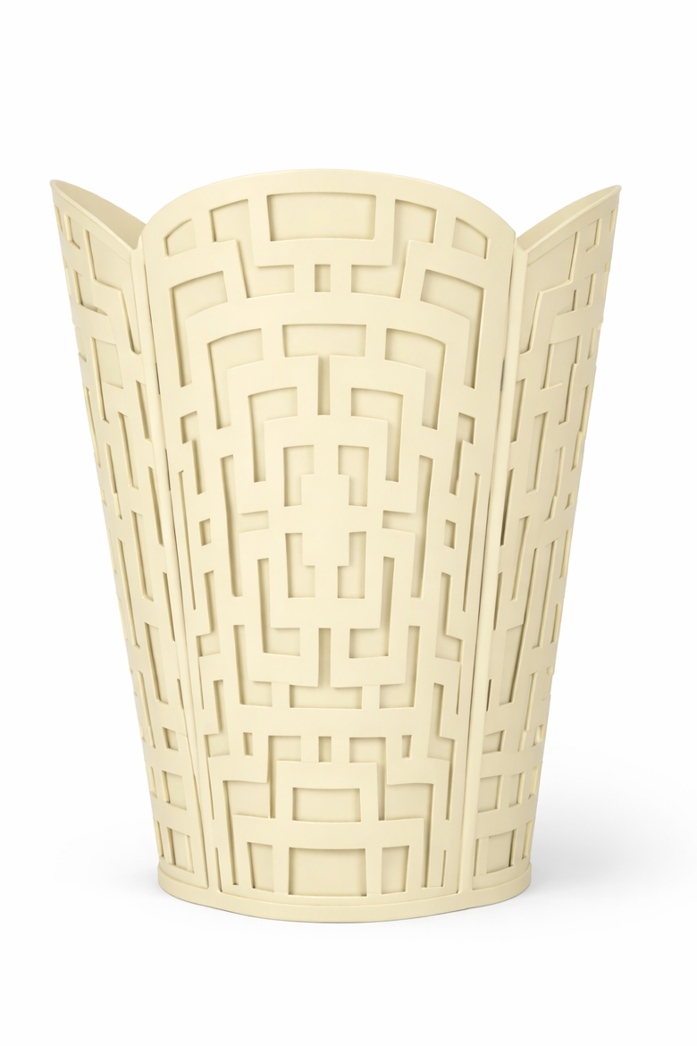 Cream Fretwork Wastepaper Basket & Tissue (3 Options)