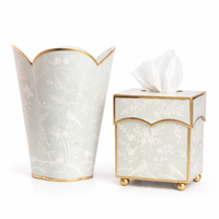 Mint Green & White Chinoiserie Tissue Holder