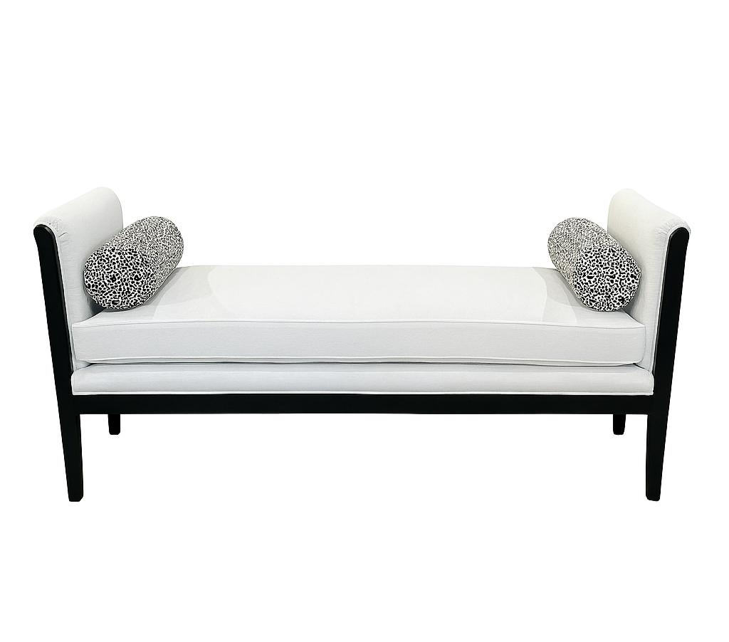 Custom French Daybed with Thibaut Velvet Pillows