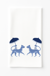 Two Blue Cheetahs Cotton Hand/Tea Towel