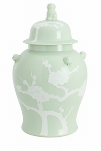 PASTEL PALE GREEN CHERRY BLOSSOM JAR