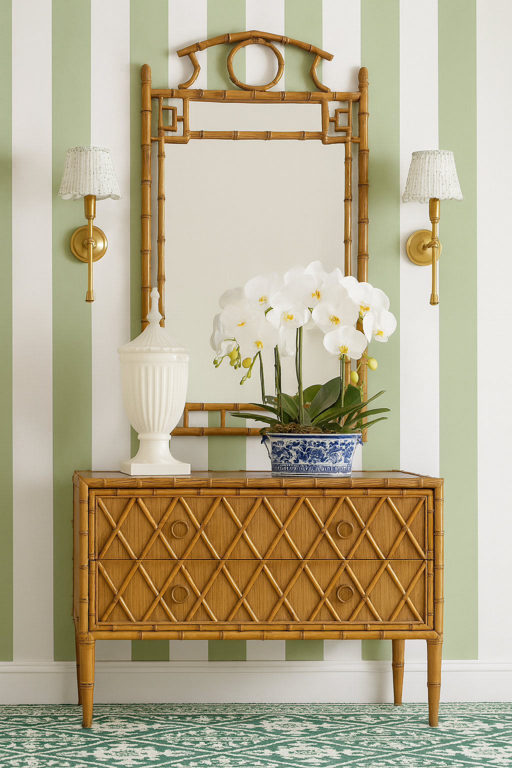 Celadon Polkadot Scalloped Sconce Shade