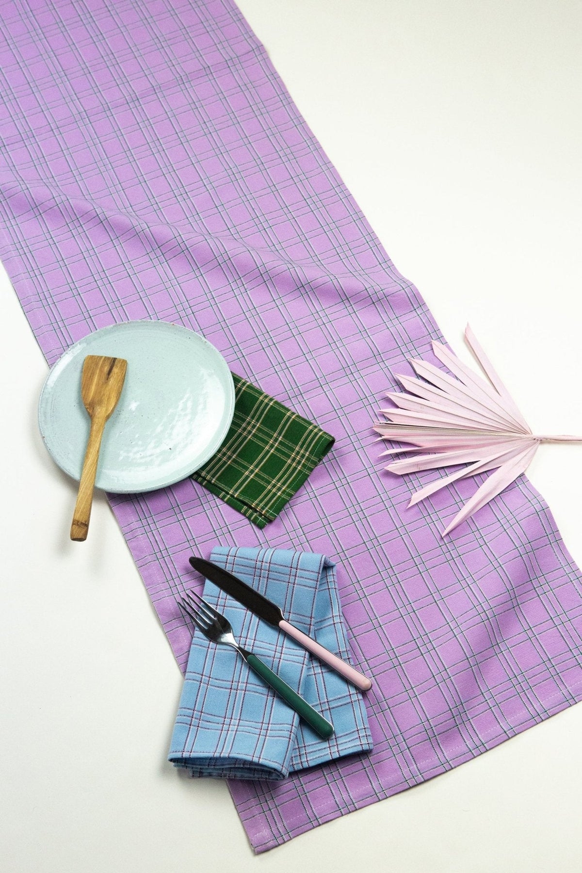 Chiapas Plaid Lilac Table Runner (2 Sizes)