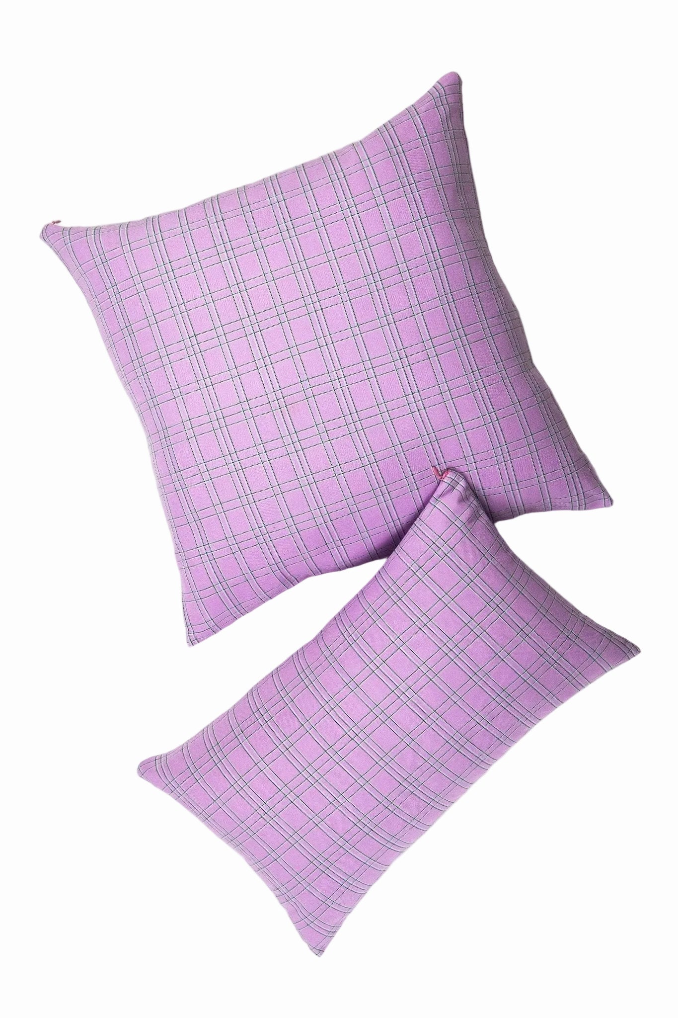 Chiapas Plaid Lilac Pillow