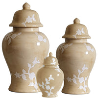 Chinoiserie Dreams Ginger Jars in Sand (Various Sizes)