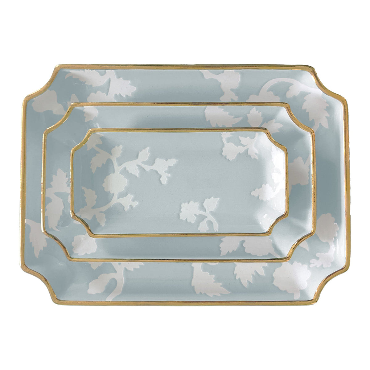 Chinoiserie Dreams Trays with Gold Accent (Various Sizes & Colors)