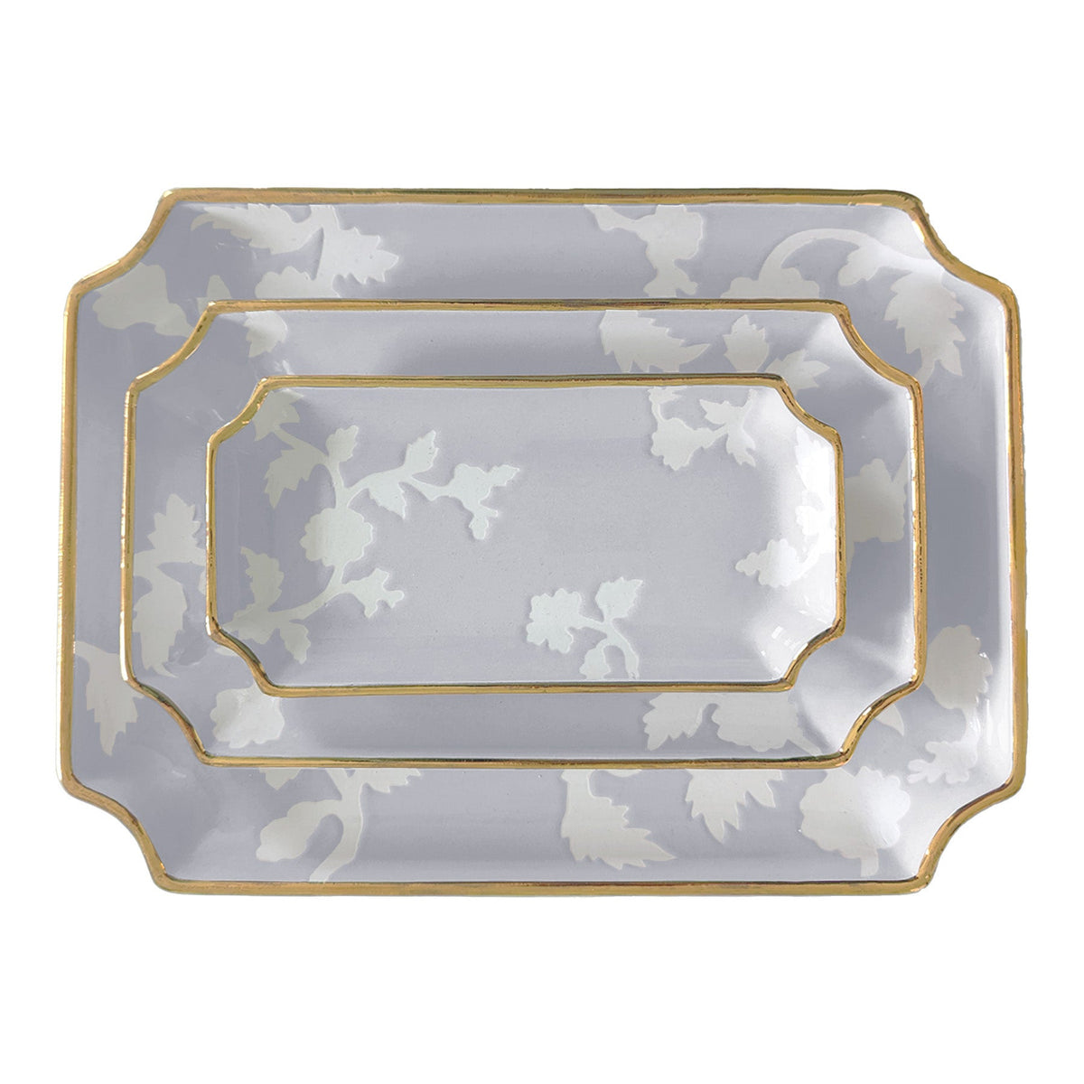 Chinoiserie Dreams Trays with Gold Accent (Various Sizes & Colors)
