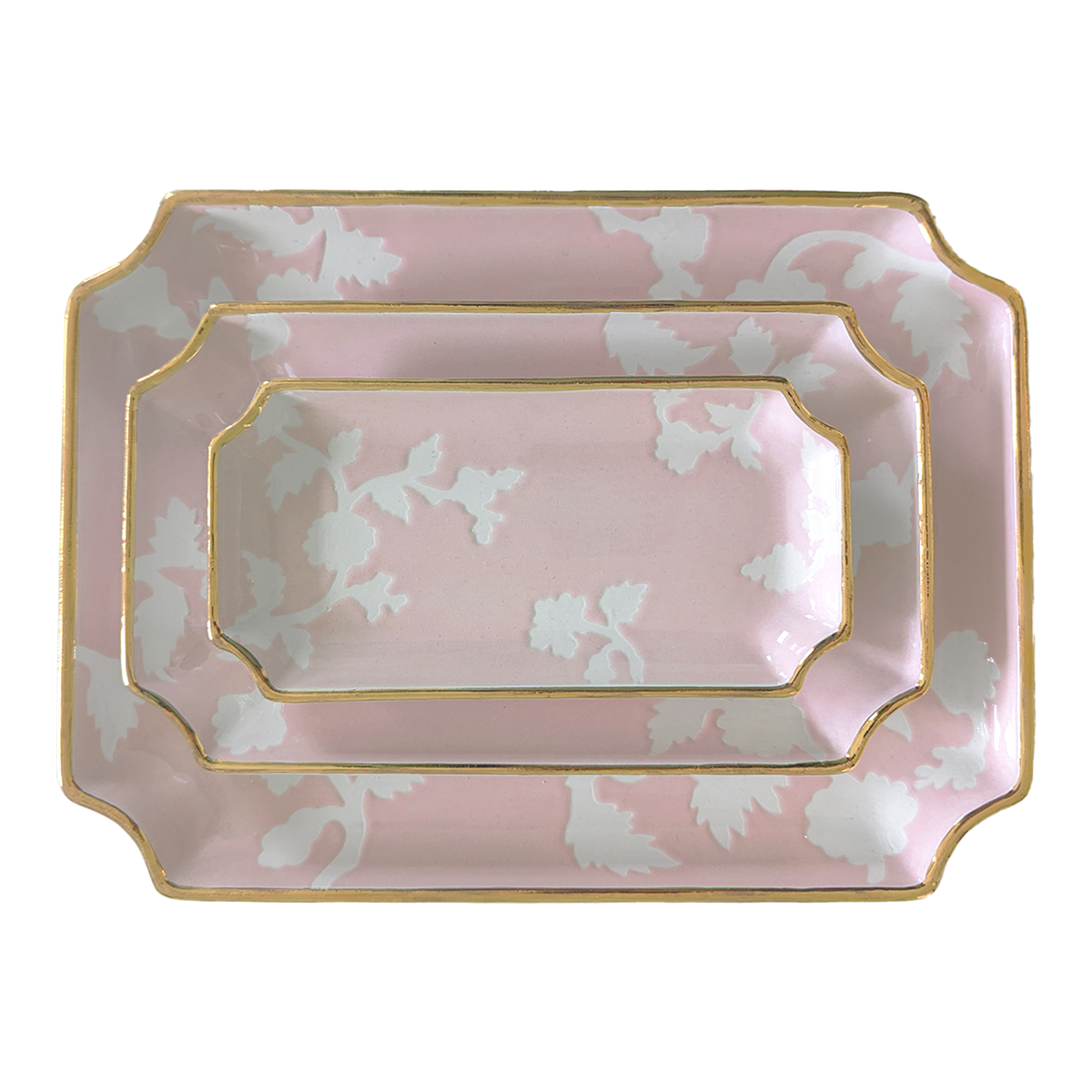 Chinoiserie Dreams Trays with Gold Accent (Various Sizes & Colors)