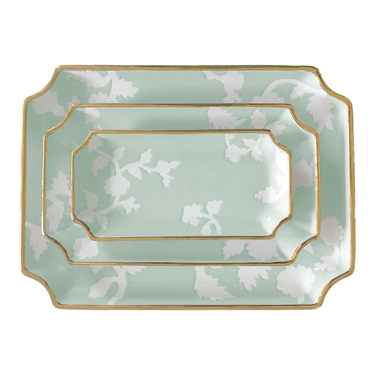Chinoiserie Dreams Trays with Gold Accent (Various Sizes & Colors)