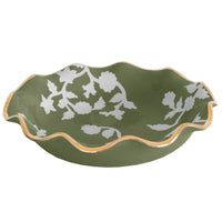 Chinoiserie Dreams Scalloped Bowls with 22K Gold Accent (Various Colors)