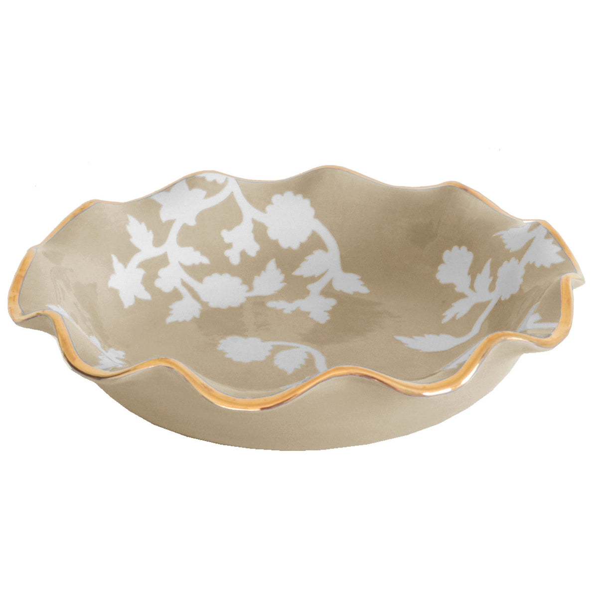 Chinoiserie Dreams Scalloped Bowls with 22K Gold Accent (Various Colors)