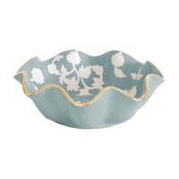 Chinoiserie Dreams Scalloped Bowls with 22K Gold Accent (Various Colors)