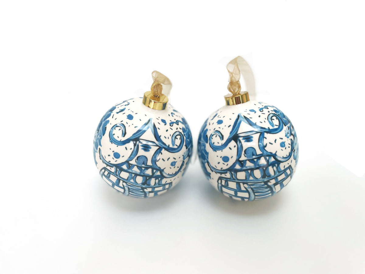 Hand-painted Chinoiserie Christmas Ornaments