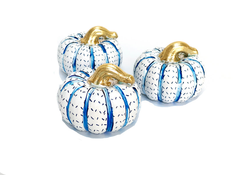 Chinoiserie Ceramic Pumpkins (Various Sizes)