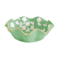 Chinoiserie Dreams Scalloped Bowls with 22K Gold Accent (Various Colors)