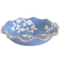 Chinoiserie Dreams Scalloped Bowls with 22K Gold Accent (Various Colors)