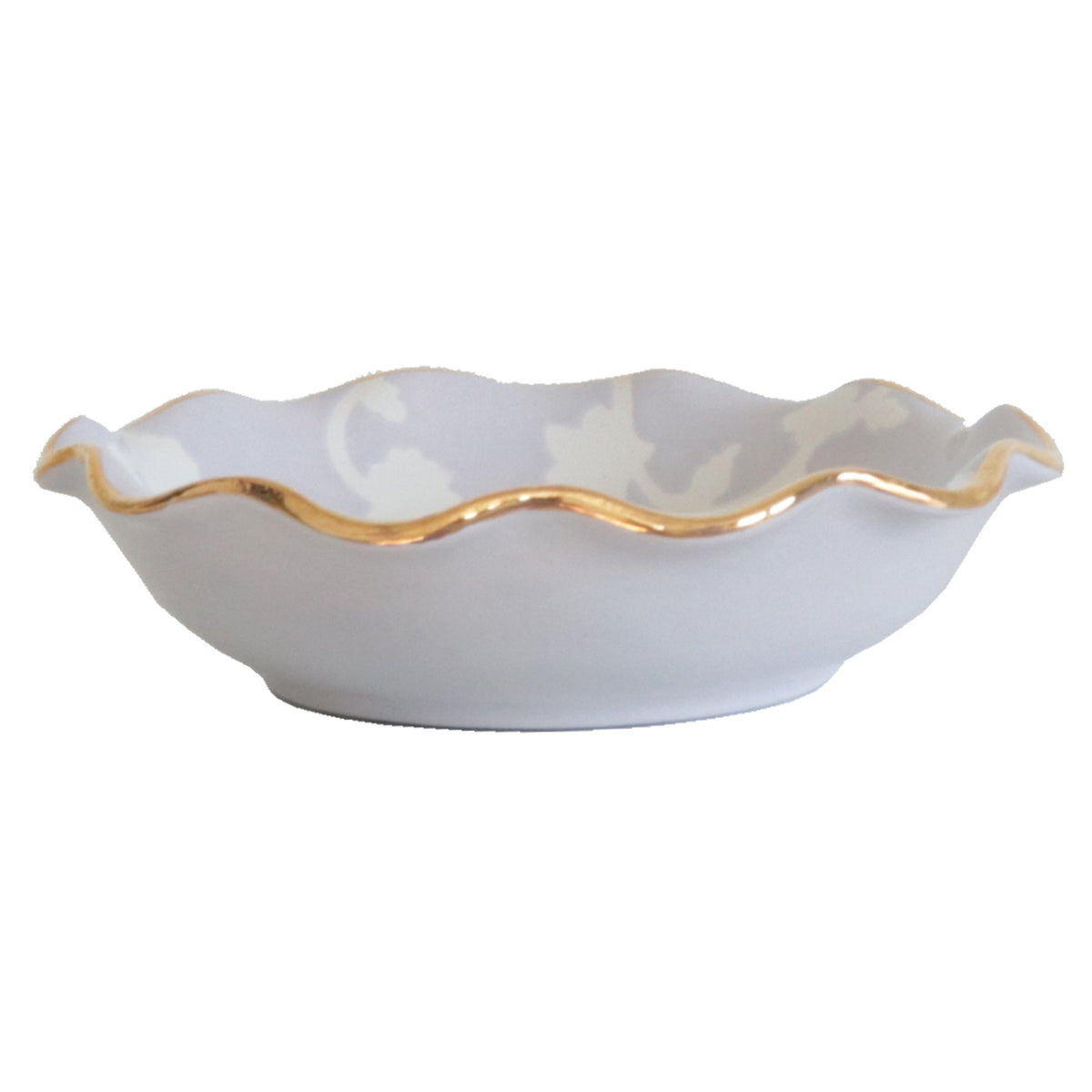 Chinoiserie Dreams Scalloped Bowls with 22K Gold Accent (Various Colors)