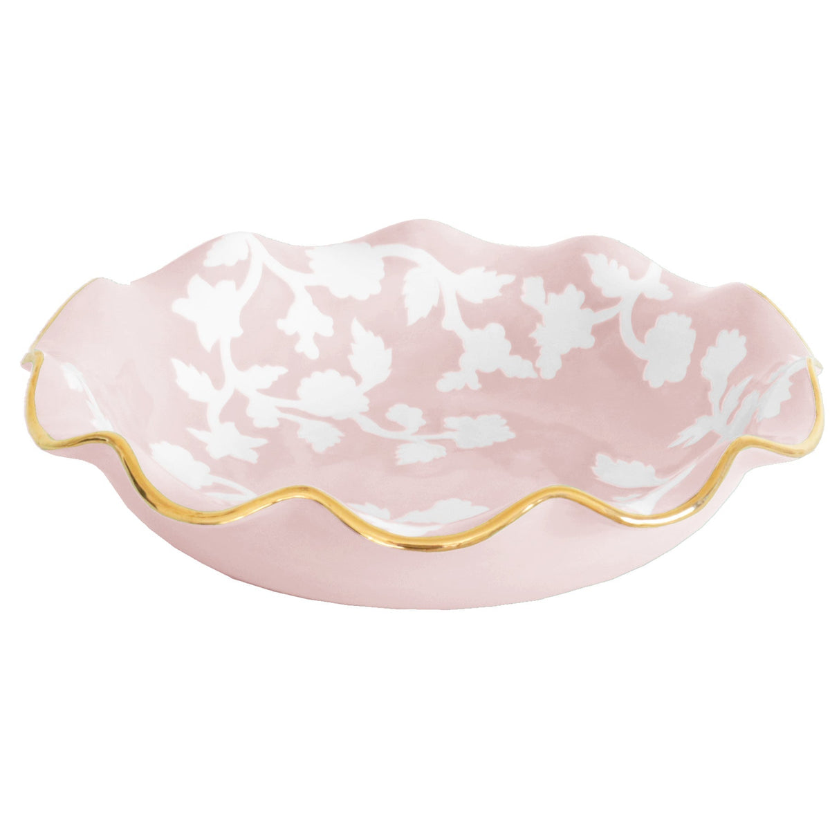 Chinoiserie Dreams Scalloped Bowls with 22K Gold Accent (Various Colors)