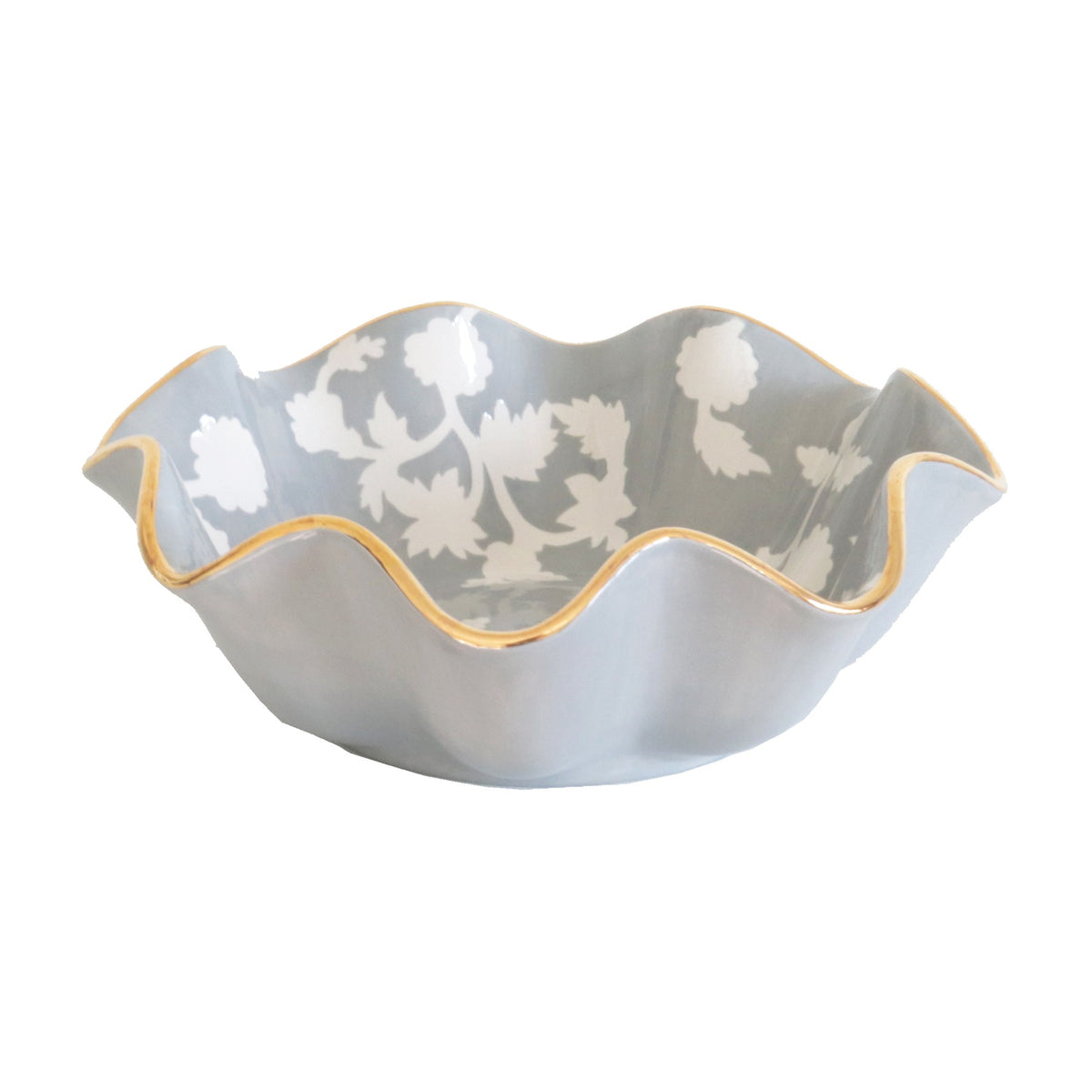 Chinoiserie Dreams Scalloped Bowls with 22K Gold Accent (Various Colors)