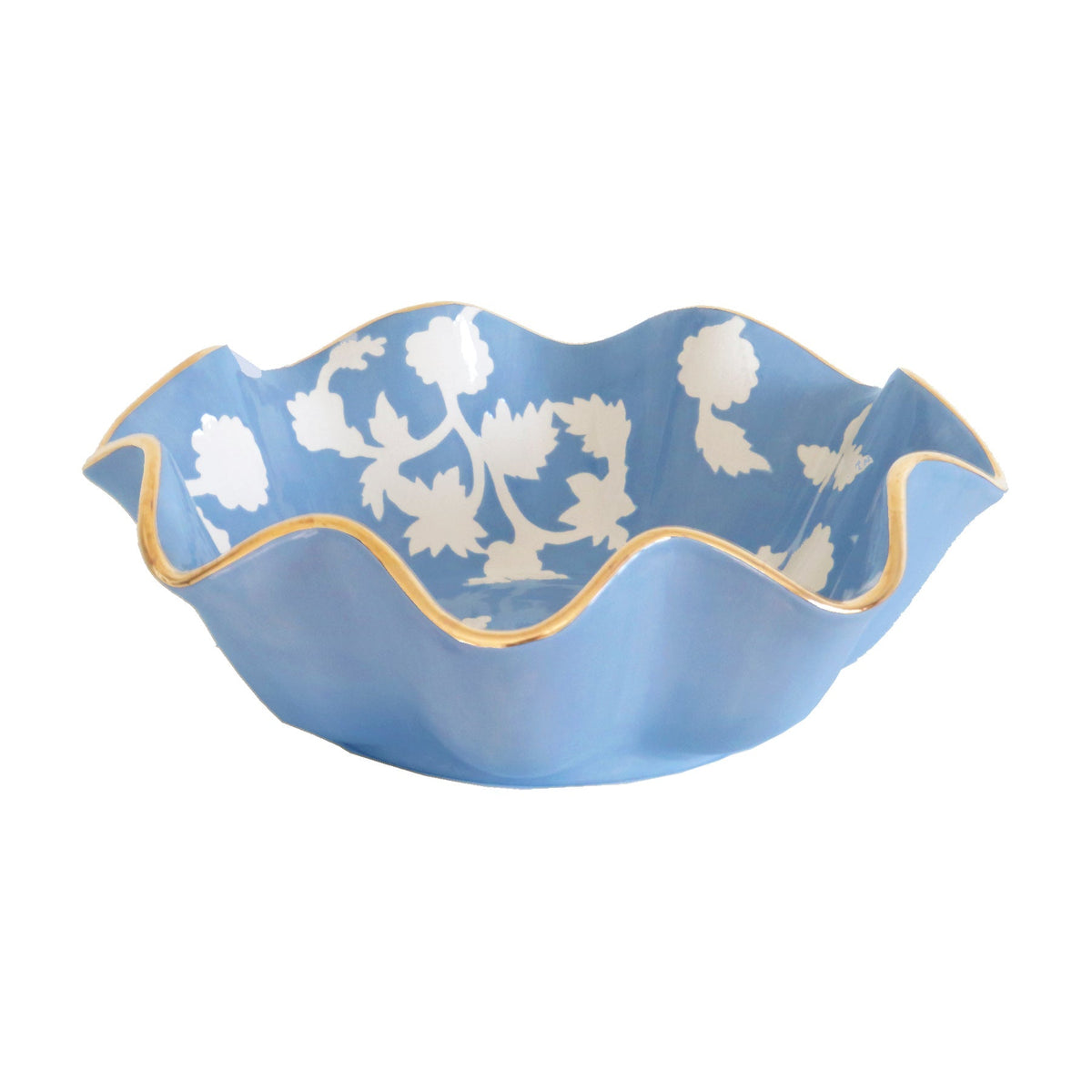 Chinoiserie Dreams Scalloped Bowls with 22K Gold Accent (Various Colors)