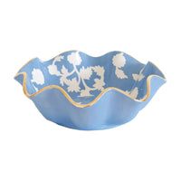Chinoiserie Dreams Scalloped Bowls with 22K Gold Accent (Various Colors)