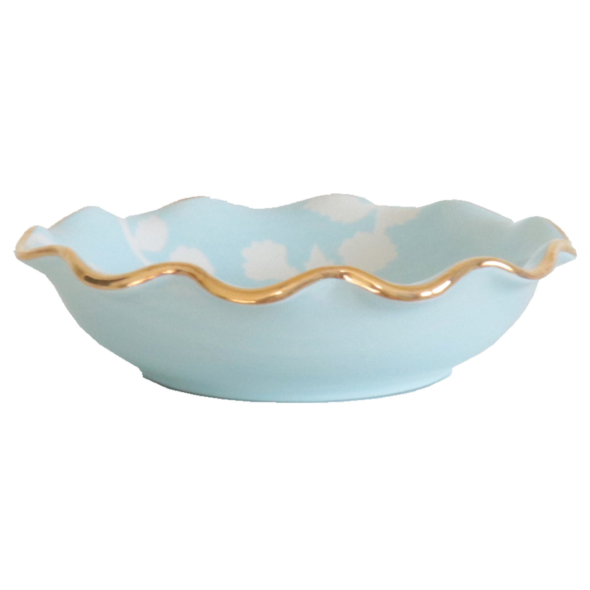 Chinoiserie Dreams Scalloped Bowls with 22K Gold Accent (Various Colors)