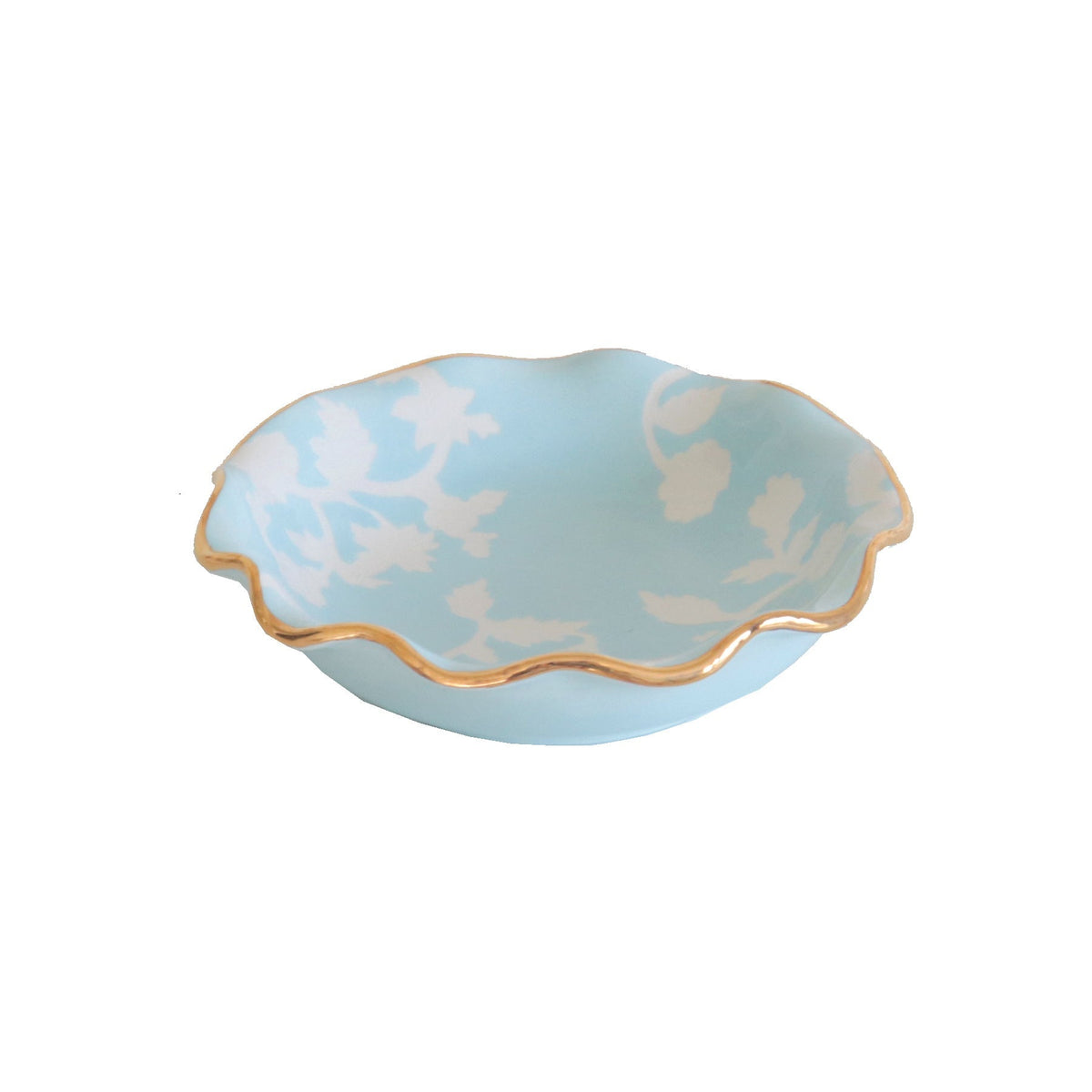 Chinoiserie Dreams Scalloped Bowls with 22K Gold Accent (Various Colors)