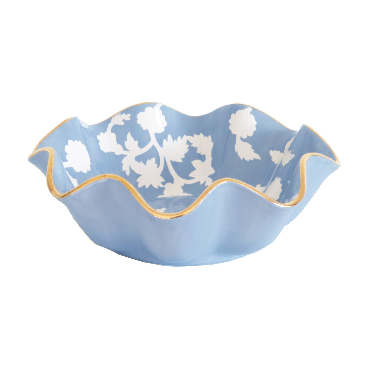 Chinoiserie Dreams Scalloped Bowls with 22K Gold Accent (Various Colors)