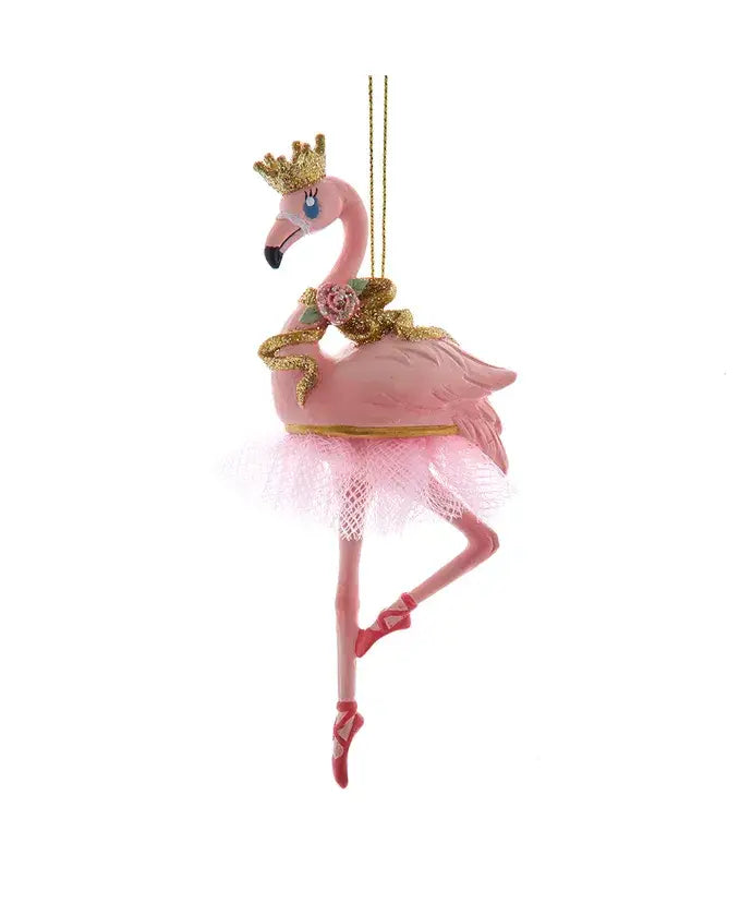 Christmas Ornament - Coastal Pink Ballet Flamingo Holiday Decor