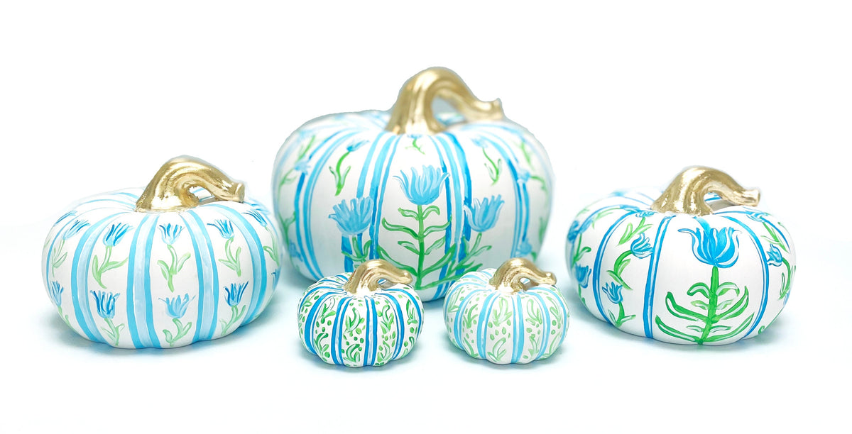 Elegant Hand-Painted Ceramic Pumpkins for Fall Decor
