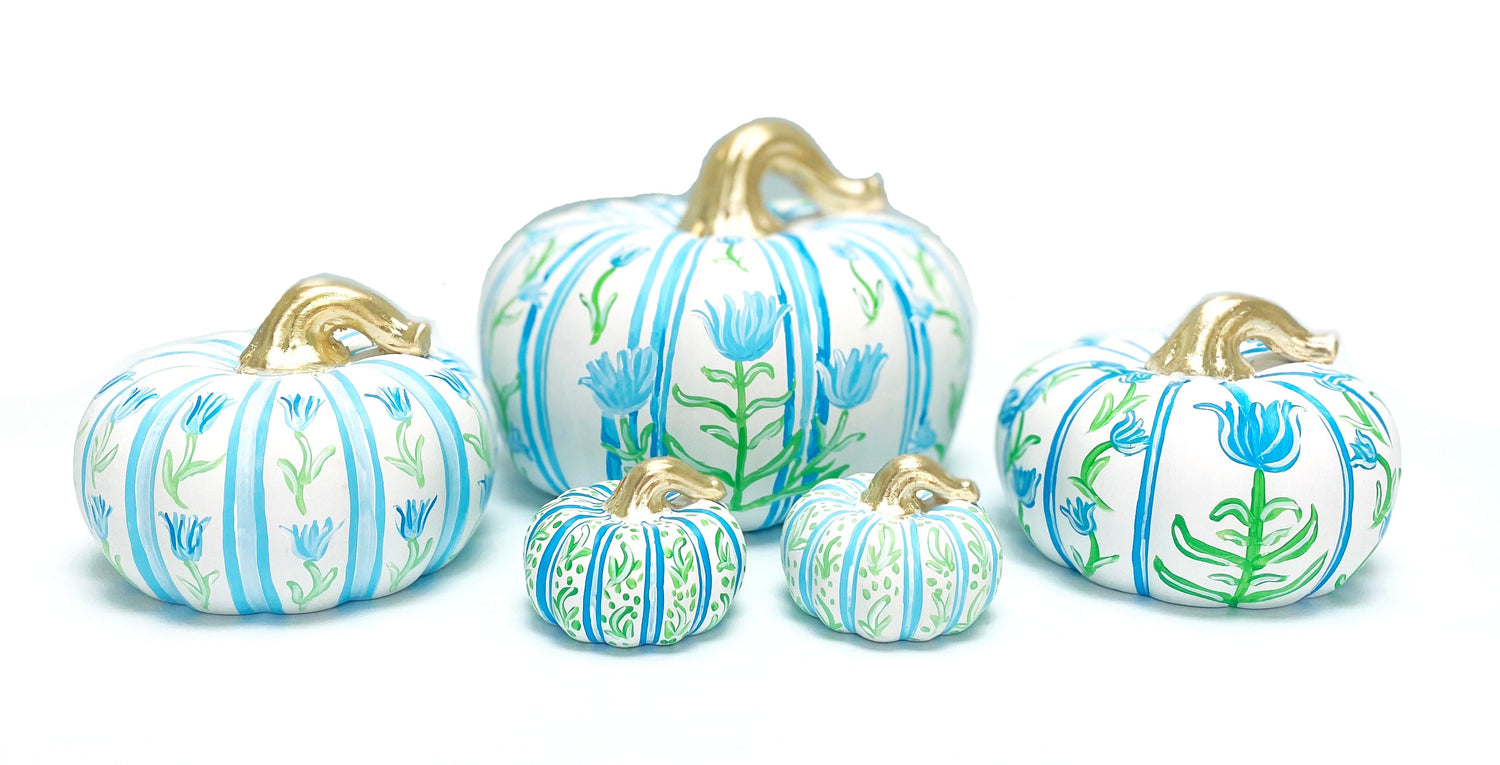 Elegant Hand-Painted Ceramic Pumpkins for Fall Decor