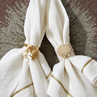 Shell Resin Napkin Rings – Pearly White (Set of 4)
