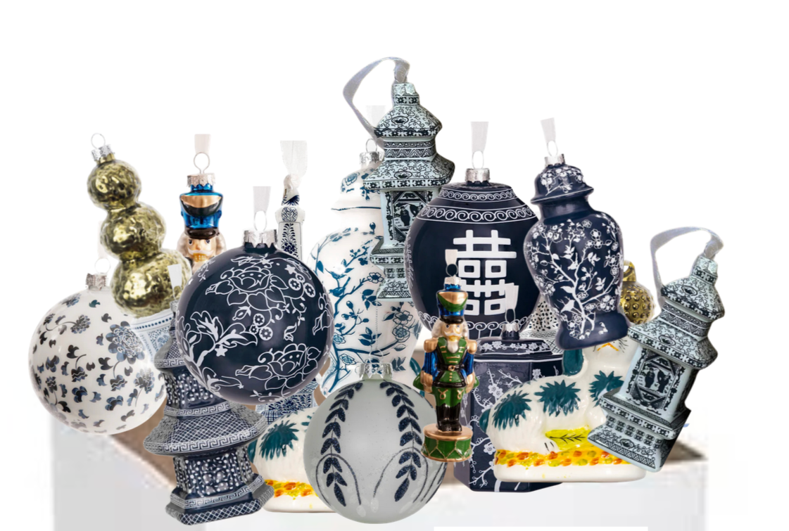 Grab bag of 20 ornaments (darker blues and white)