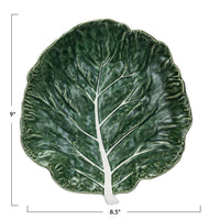 Hand Painted Green Cabbage Ceramic Plate