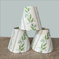 Blue and Green Floral Sconce Shade in Emma Stripe