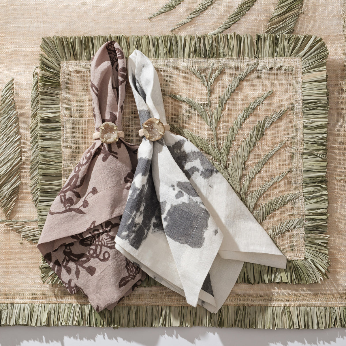 Rustic Druzy Napkin Rings – Natural (Set of 4)