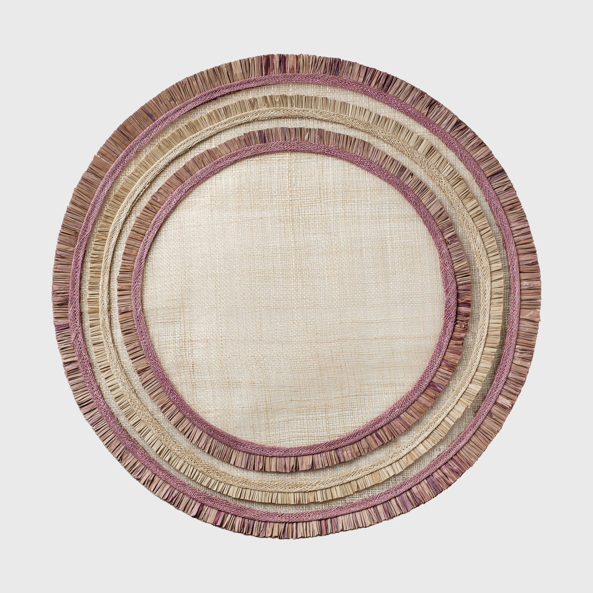 Ruffle Edge Straw Placemats – Lilac (Set of 4)