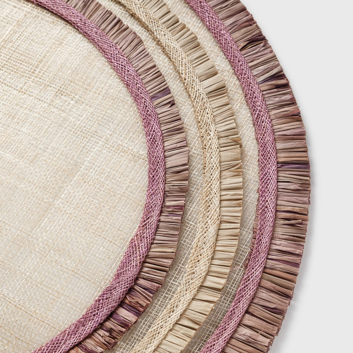 Ruffle Edge Straw Placemats – Lilac (Set of 4)